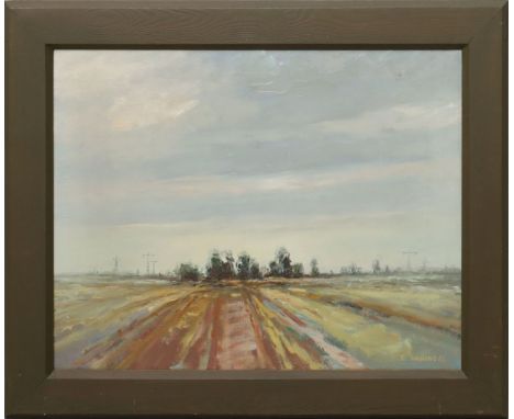 Schubert, Rolf (1932 Gelenau - Hohen Neuendorf 2013) "Herbstlicher Feldweg", so auf Etikett betitelt. Öl/Lwd., re. u. sign. u