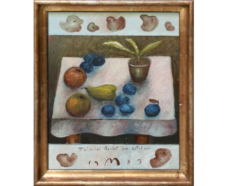 Mühlenhaupt, Kurt (1921 Klein Ziescht- Berlin 2006) "Zwischen Herbst und Winter", so betitelt. Öl/Platte, mittig monog., dat.