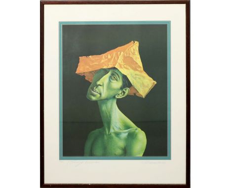 Hausner, Rudolf (1914 Wien 1995) "Trauriger Europäer", so unterhalb der Dastellung betitelt. Farbserigraphie, re. u. handschr