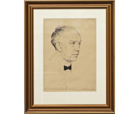 Orlik, Emil (1870 Prag - Berlin 1932) "DR. RICHARD STRAUSS 1917", so in der Platte betitelt und dat. Radierung (Altersspuren)