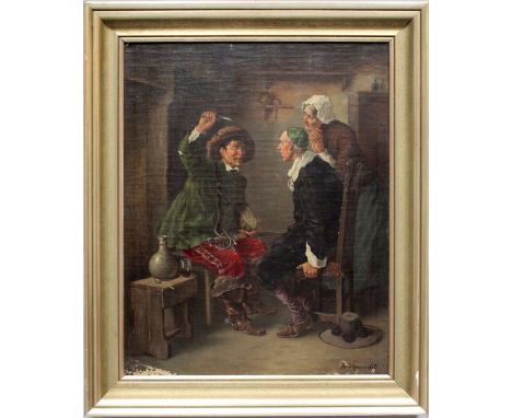 Schreitter von Schwarzenfeld, Adolf Franz Christian (1854 Oberleutensdorf - Graz 1923) Geschichtenerzähler. Öl/Lwd. (Alterssp