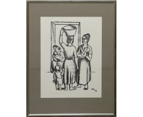 Pechstein, Hermann Max (1881 Zwickau - Berlin 1955) "Italienerinnen". Lithographie, li. u. mit Bleistift sign. und dat. 1945 