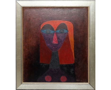 Feher (um 1960) Abstrakter Mädchenakt. Öl/Platte, re. u. sign. und dat. (19)60. 55x 46 cm. R.