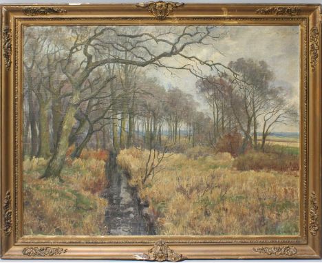 Reinken, Clara von (1853 Bremen 1915) Norddeutsche Herbstlandschaft. Öl/Lwd./Hartfaser, re. u. sign. 80x 106 cm. R.