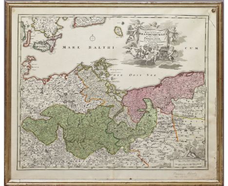 Drei Kupferstichkarten (18. Jh.) Dabei "Germaniae", "Silesiae" und "Brandenburgici". Kolorierte Kupferstiche (besch.), je in 
