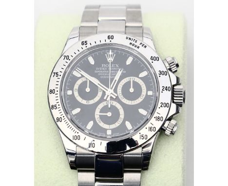 Chronometer "Daytona", ROLEX. Gehäuse und Oyster-Armband mit Sicherheitsfaltschließe aus Edelstahl, poliert und satiniert, Lu