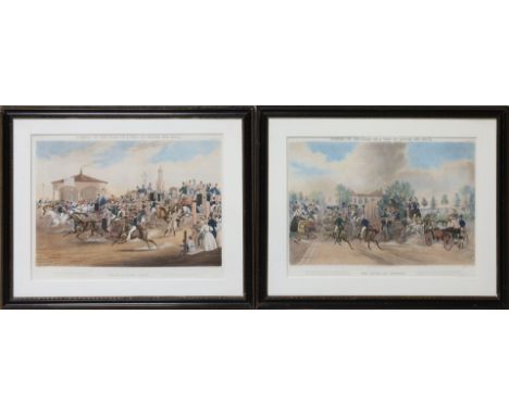 Harris, J. (ca. 1808 - 1846) Serie von vier Arbeiten: "Scenes on the Road, or a Trip to Epsom and back". In Farben gedruckte 