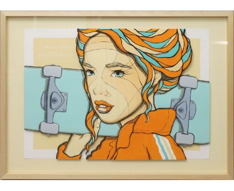 Bocho, El (geb. 1978) "I miss my Plattenbau". 3D-Collage auf Pappen mit Farboffsetdruck. Auf Rückwand montiert. Ca. 41x 57 cm