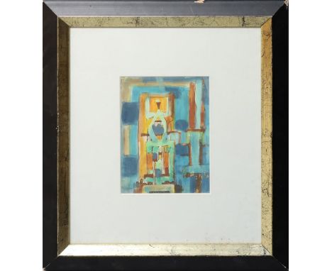 Klein, Cesar (1876 Hamburg - Pansdorf 1954) Komposition, verso weitere Skizze einer abstrakten Figur. Gouache/Feder/Papier (F