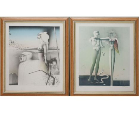 Wunderlich, Paul (1927 Eberswalde- St.-Pierre-de-Vassols 2010) Drei Arbeiten ohne Titel. Farblithographien, je mit Bleistift 