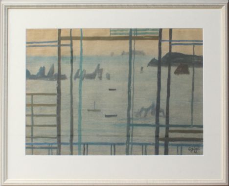 Eglau, Otto Wilhelm (1917 Berlin - Kampen 1988) Hiroshima- Blick aus dem Fenster. Mischtechnik/Japan (l. Altersspuren, nicht 