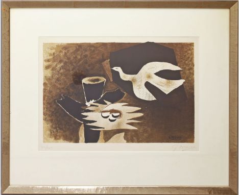 Braque, Georges (1882 Argenteuil - Paris 1963) "L'Oiseau et son Nid". Farblithographie auf BFK Rives-Velin (nicht ausgerahmt)