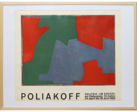 Poliakoff, Serge (1900 Moskau - Paris 1969) Handsigniertes Ausstellungsplakat "POLIAKOFF" in der Galerie im Erker St. Gallen 