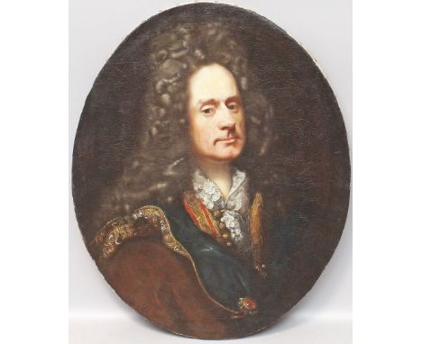 Portraitist (Frankreich, um 1800) Portrait eines Herren mit Allongeperücke. Öl/Lwd. (rest., Altersspuren). Ca. 77x 60 cm (im 