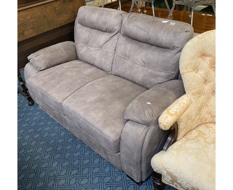 2 SEATER BEIGE LEATHER SOFA