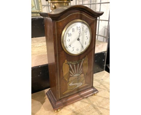 MAHOGANY MANTLE CLOCK 30CM (H)