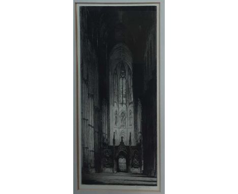 FREDERICK ARTHUR FARRELL (SCOTTISH 1882 - 1935), WESTMINSTER etching on paper, signedmounted, framed and under glassoverall s