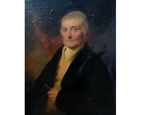BRITISH SCHOOL, PORTRAIT OF A GENTLEMAN oil on boardframedoverall size 100cm x 80cm 