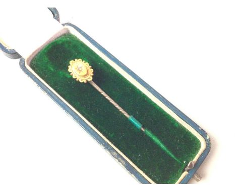 ART NOUVEAU STYLE BAR BROOCH, ALONG WITH COSTUME JEWELLERY the bar brooch set with three stones and two seed pearls in nine c