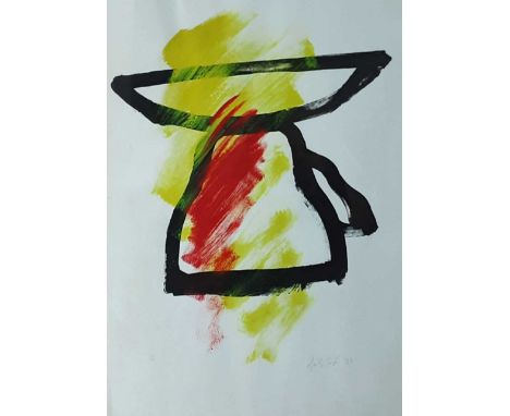 BRITISH SCHOOL, UNTITLED limited edition silkscreen print on paper, signed indistinctly, numbered 4/50mounted, framed and und