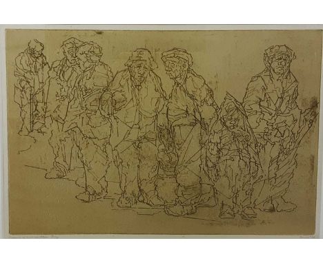 * ANDA PATERSON RSW RGI PAI (SCOTTISH 1935 - 2022), PEOPLE OF DUMBARTON limited edition etching on paper, signed, titled, dat