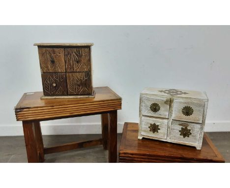 VINTAGE FOLDING LUGGAGE STAND, AND A GROUP OF OCCASIONAL FURNITURE including a nest of tables, circular occasional table and 