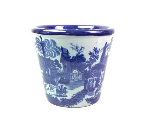 VICTORIA WARE IRONSTONE PLANTER, ALONG WITH ANOTHER PLANTER AND A TABLE LAMP the Victoria Ware planter with Continental archi