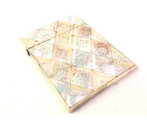 COLLECTION OF SILVER AND COSTUME JEWELLERY, ALONG WITH A MOTHER OF PEARL CARD CASE including a pair of Christian Dior earring