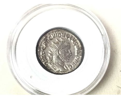 COLLECTION OF ANCIENT ROMAN COINS, in silver and further, twenty-eight in total, along with one counterfeit Roman coin, all e