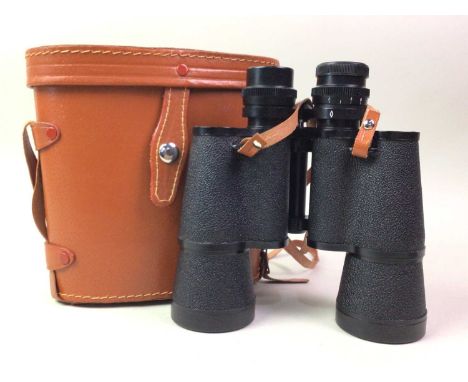 PAIR OF VINTAGE POWER 7 X 50 FIELD BINOCULARS, ALONG WITH FURTHER ITEMS the binoculars with fitted case, along with a vintage