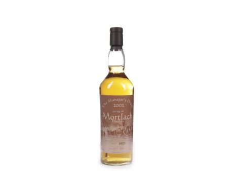 MORTLACH MANAGERS DRAM AGED 19 YEARS Single Malt Scotch Whisky Matured in a refill cask, bottle no. 924. 70cl, 55.8% volume.