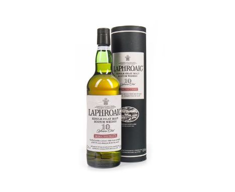 LAPHROAIG CASK STRENGTH 10 YEARS OLD Single Malt Scotch Whisky 70cl, 55.7% volume, in tube.