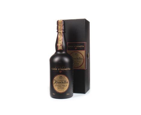 KNOCKDHU AGED 23 YEARS CASK STRENGTH Single Malt Scotch Whisky Bottle no. 873 of 3200. 70cl, 57.4% volume, in box.