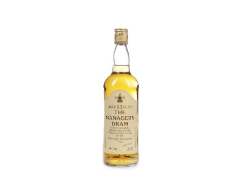 OBAN THE MANAGERS DRAM AGED 13 YEARS Single Malt Scotch Whisky Matured in sherry casks, signed on 17 November 1990. 750ml, 62