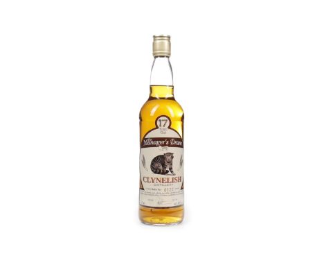 CLYNELISH MANAGERS DRAM AGED 17 YEARS Single Malt Scotch Whisky Sherry cask matured, bottle no. 120, signed 23 November 1998.