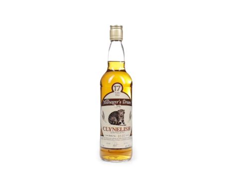 CLYNELISH MANAGERS DRAM AGED 17 YEARS Single Malt Scotch Whisky Sherry cask matured, bottle no. 120, signed 23 November 1998.