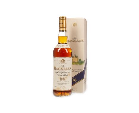 MACALLAN 1974 18 YEARS OLD Single Malt Scotch Whisky Matured in sherry wood, bottled 1993. 70cl, 43% volume, in carton.