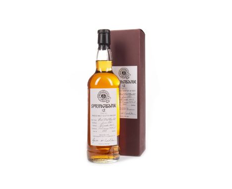 SPRINGBANK 2001 AGED 12 YEARS SOCIETY BOTTLING Single Malt Scotch Whisky Distilled June 2001, matured in a fresh port hogshea