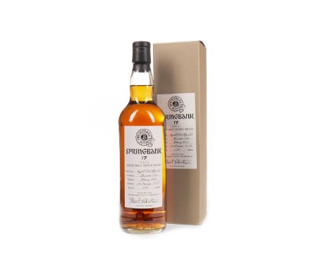 SPRINGBANK 1990 AGED 17 YEARS SOCIETY BOTTLING Single Malt Scotch Whisky. Distilled December 1990, matured in a refill port h