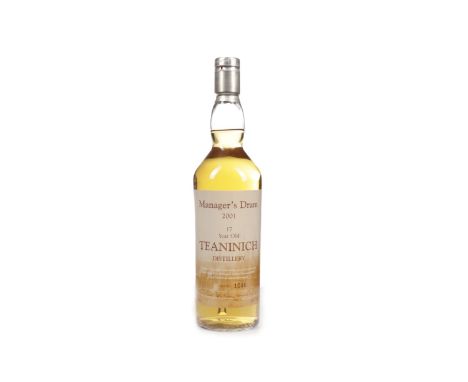 TEANINICH THE MANAGER'S DRAM AGED 17 YEARS Single Malt Scotch Whisky Bottled September 2001, bottle no. 1046. 70cl, 58.3% vol