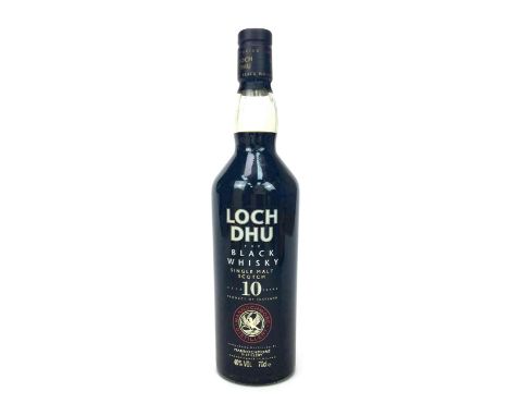 LOCH DHU 'THE BLACK WHISKY' AGED 10 YEARS Single Malt Scotch Whisky 70cl, 40% volume.