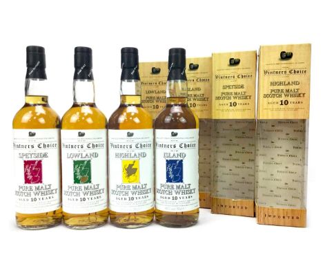 VINTERS' CHOICE HIGHLAND AGED 10 YEARS Blended Malt Scotch Whisky 70cl, 40% volume, in carton. VINTERS' CHOICE SPEYSIDE AGED 