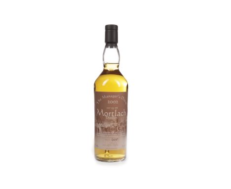 MORTLACH MANAGERS DRAM AGED 19 YEARS Single Malt Scotch Whisky Matured in a refill cask, bottle no. 497. 70cl, 55.8% volume.