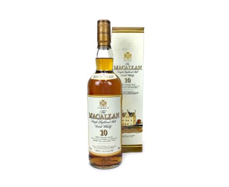 MACALLAN 10 YEARS OLD Single Malt Scotch Whisky Matured in sherry wood. 700ml, 40% volume, in carton.