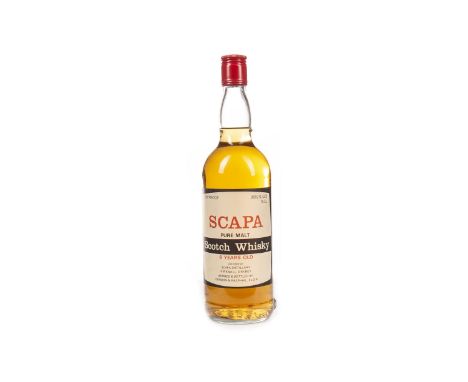 SCAPA 8 YEARS OLD 100° PROOF Single Malt Scotch Whisky 26 2/3 fl.oz (75cl), 100° proof.