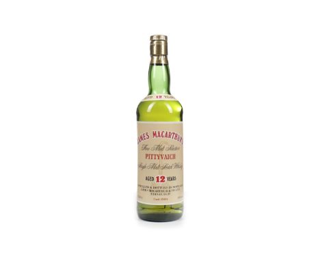 PITTYVAICH JAMES MACARTHUR'S AGED 12 YEARS Single Malt Scotch Whisky Matured in cask no. 15094. 75cl, 55% volume.