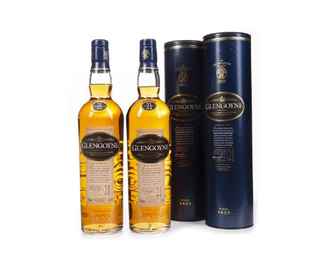 GLENGOYNE 21 YEARS OLD (2) Single Malt Scotch Whisky 700ml, 43% volume, in tube. Two bottles.