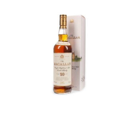 MACALLAN 10 YEARS OLD Single Malt Scotch Whisky Matured in sherry wood. 70cl, 40% volume, in carton.