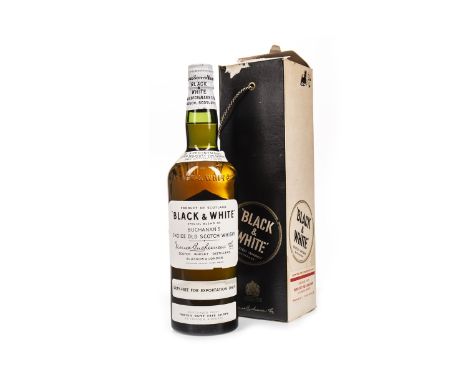 BLACK &amp; WHITE SPRINGCAP Blended Scotch Whisky Full sized bottle, no strength stated, in carton.