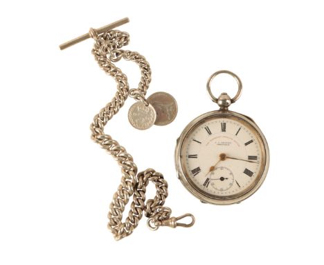 J.G.GRAVES OF SHEFFIELD: A GENTLEMAN'S SILVER OPEN FACE POCKET WATCH, with key-wind movement, the white enamel dial with blac